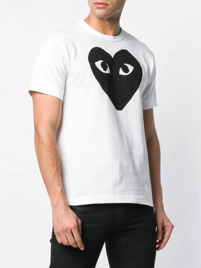 Comme Des Garçons Play Signature Heart-print T-shirt In White | ModeSens