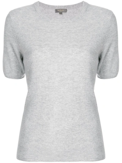 Shop N•peal Cashmere Round-neck T-shirt In Grey