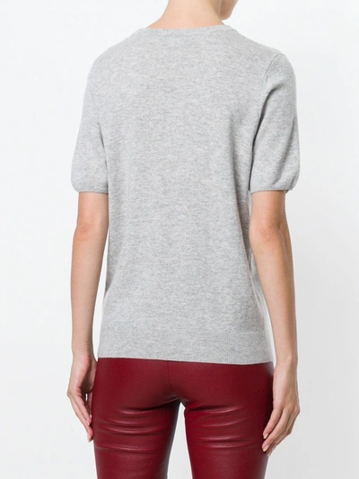 Shop N•peal Cashmere Round-neck T-shirt In Grey