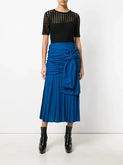 Pre-owned Versace 1970s Draped Midi Skirt In Blue