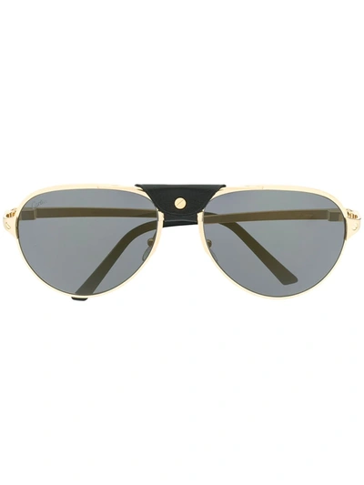 Shop Cartier Pilot-frame Sunglasses In Gold