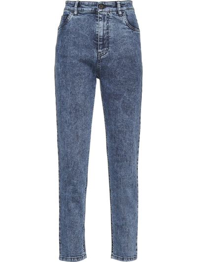 Shop Miu Miu Brooke High-waisted Jeans In Blue