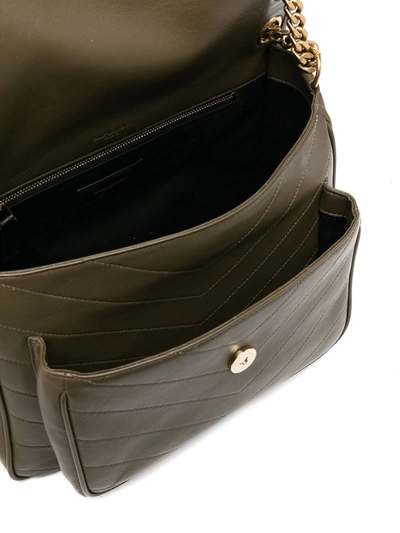 Shop Saint Laurent Medium Niki Quilted Shoulder Bag In Green