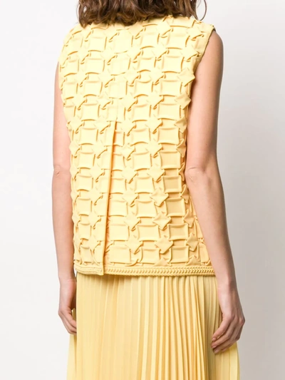 Shop Marco De Vincenzo Geometric Embroidered Vest In Yellow