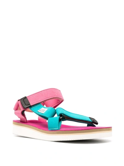 Shop Suicoke Depa-ecs Touch-strap Sandals In Pink