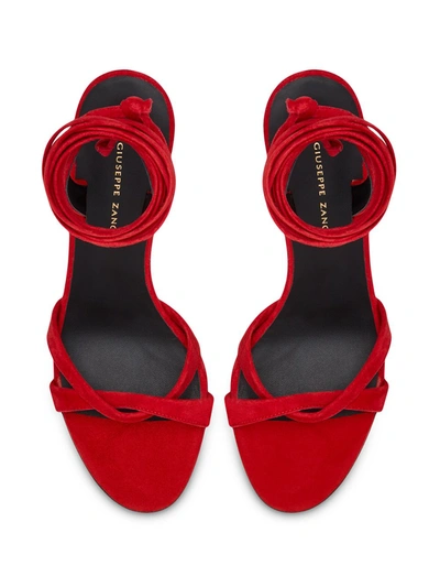 Shop Giuseppe Zanotti Crystal-embellished Sandals In Red