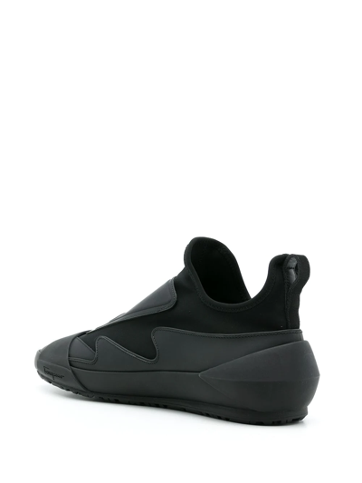 Shop Ferragamo Panelled Slip-on Sneakers In Black