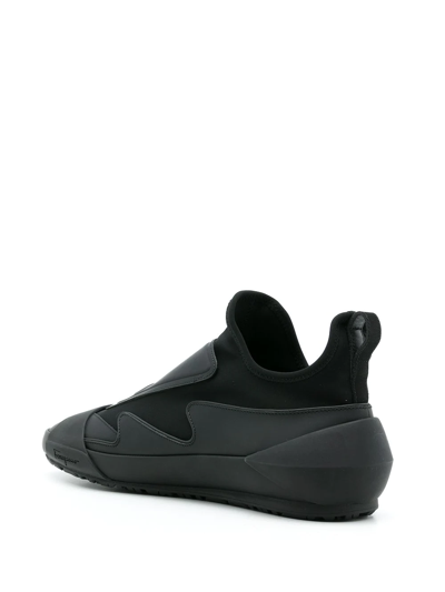 Ferragamo Panelled Slip-on Sneakers In Black