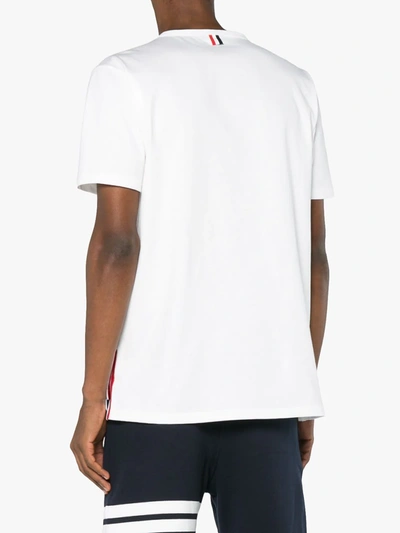 Shop Thom Browne Rwb-stripe Cotton T-shirt In White