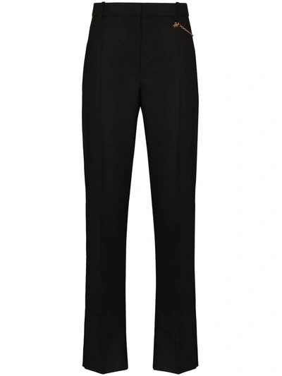 Shop Givenchy Chain-detail Cigarette Trousers In Black