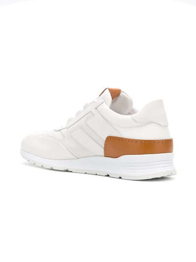 Shop Tod's Contrast Panels Sneakers In White