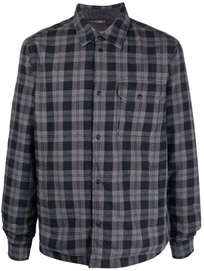 Shop Woolrich Madras Checked-pattern Shirt In 灰色