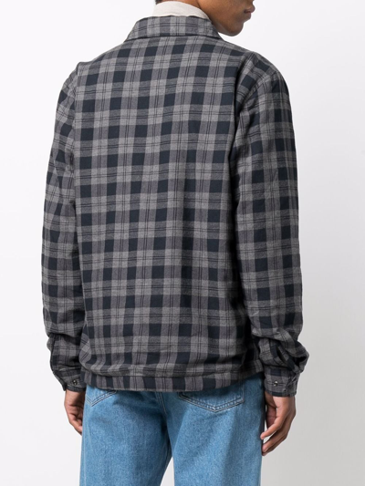 Shop Woolrich Madras Checked-pattern Shirt In 灰色