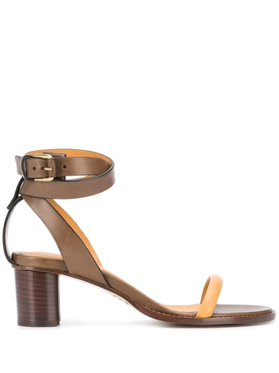 Shop Isabel Marant Jadler 65mm Contrasting-strap Sandals In 棕色