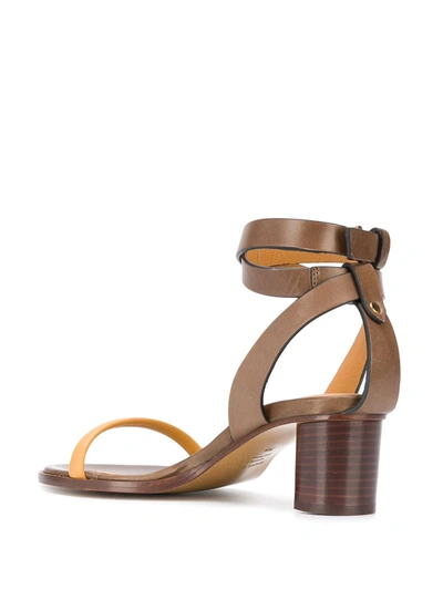 Shop Isabel Marant Jadler 65mm Contrasting-strap Sandals In 棕色