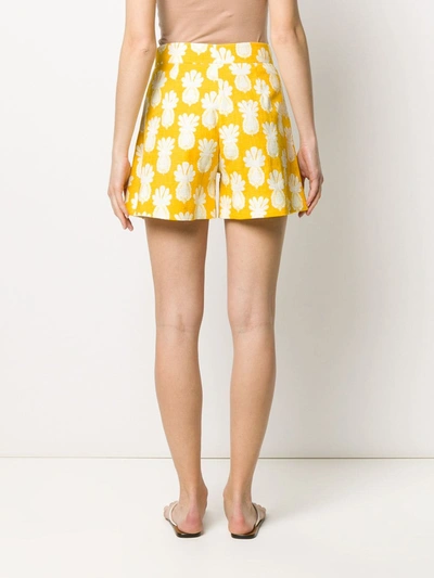 La Doublej Good Butt Pineapple-print Shorts In Yellow