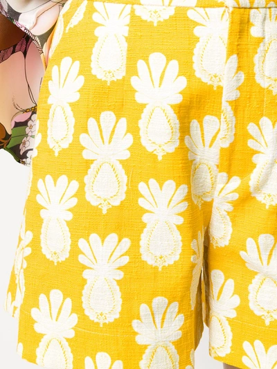 La Doublej Good Butt Pineapple-print Shorts In Yellow