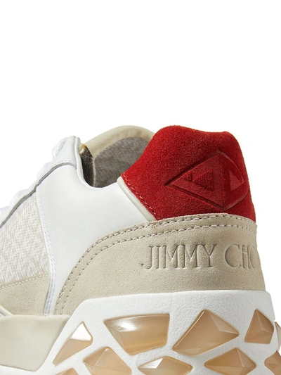 Shop Jimmy Choo Diamond X Low-top Sneakers In X Cotton Mix