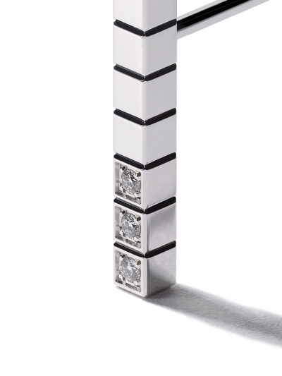 Shop Chopard 18kt White Gold Ice Cube Pure Diamond Earrings In Fairmined White Gold