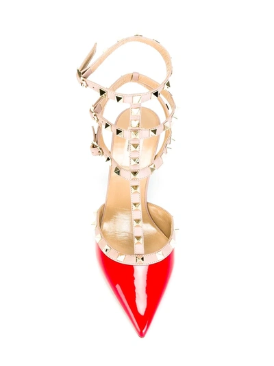 Shop Valentino Rockstud Pumps In Red