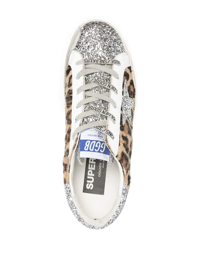 Shop Golden Goose Super-star Leopard-print Sneakers In Black