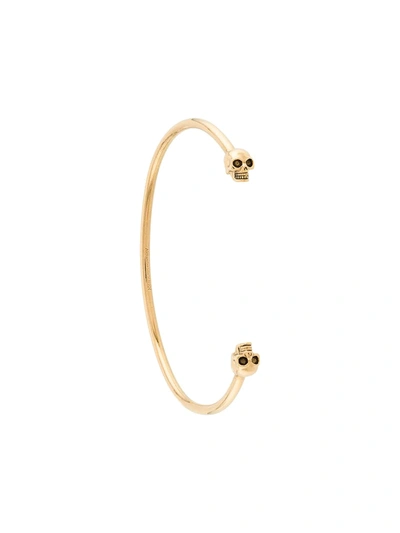 Shop Alexander Mcqueen Skull Motif Bracelet In Gold