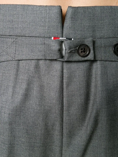 Thom Browne Classic Backstrap Side Tab Wool Pants In Grey