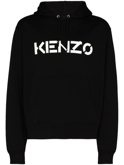 Shop Kenzo Logo Print Hoodie In White