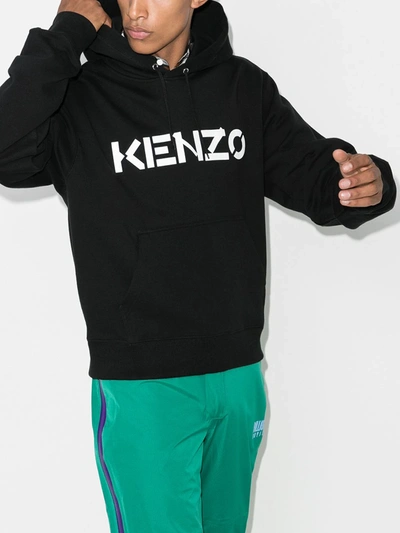 Shop Kenzo Logo Print Hoodie In White