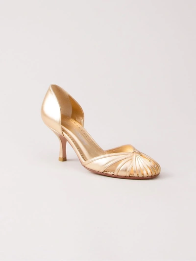 Sarah Chofakian Round-toe Pumps In Metallic