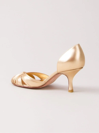 Sarah Chofakian Round-toe Pumps In Metallic