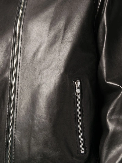 Shop Balmain Logo-trim Bomber Jacket In Black