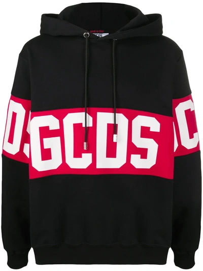 Shop Gcds Logo Print Hoodie In Black