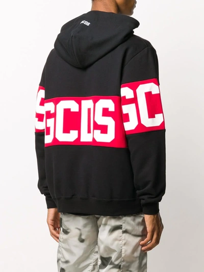 Shop Gcds Logo Print Hoodie In Black