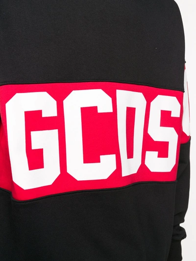 Shop Gcds Logo Print Hoodie In Black