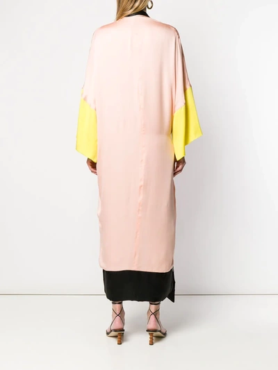 Shop Haider Ackermann Colour Block Robe Wrap Dress In Pink
