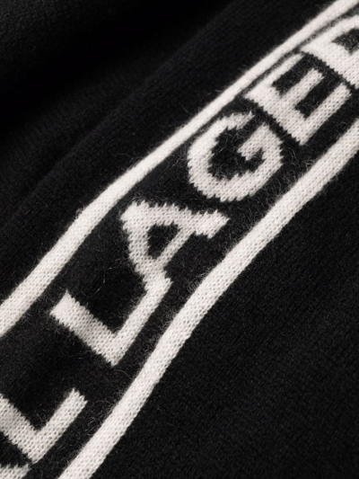Shop Karl Lagerfeld Logo Cashmere Hoodie In Black