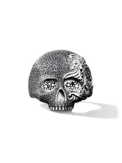 David Yurman Waves Diamond Skull Ring In Ssabd