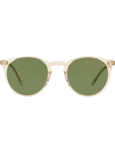 Oliver Peoples O'malley Round Acetate Sunglasses In Green