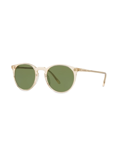Shop Oliver Peoples O'malley Round-frame Sunglasses In Green