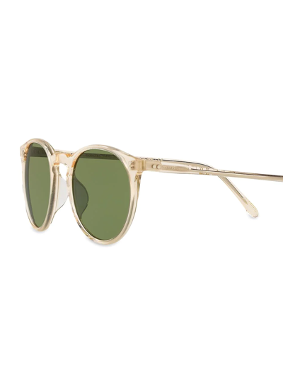 Shop Oliver Peoples O'malley Round-frame Sunglasses In Green