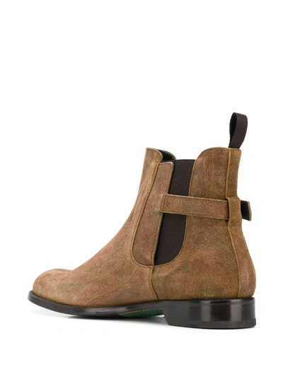 Shop Etro Buckle-embellished Chelsea Boots In Brown