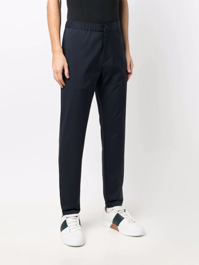 Theory Mid-rise Tapered Trousers In Blau