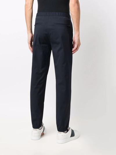 Theory Mid-rise Tapered Trousers In Blau