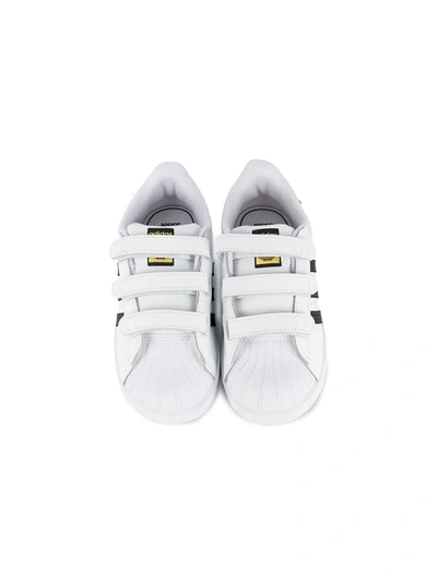 Shop Adidas Originals Superstar Touch Strap Sneakers In White