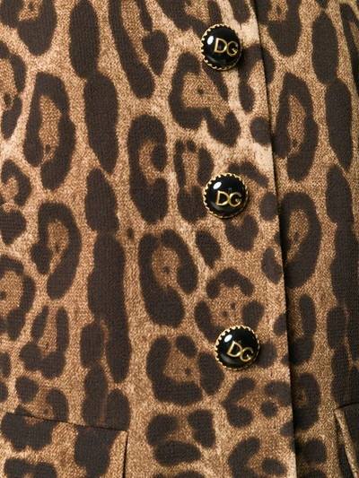 Shop Dolce & Gabbana Dolce Leopard-print Wool Jacket In Brown