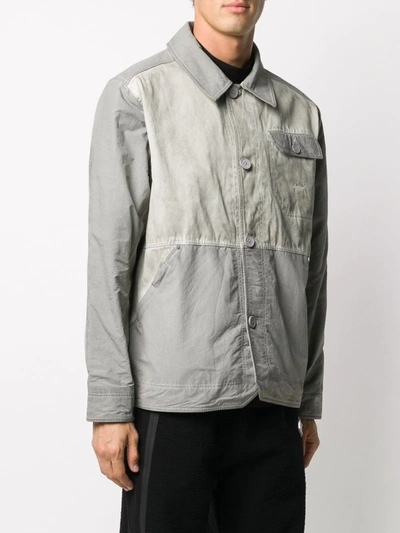 Shop A-cold-wall* Contrast Worn-look Jacket In Grey