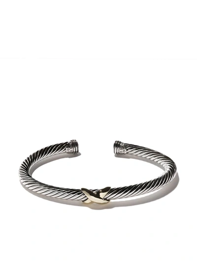 Shop David Yurman 14kt Yellow Gold And Sterling Silver X Station Bracelet In S4
