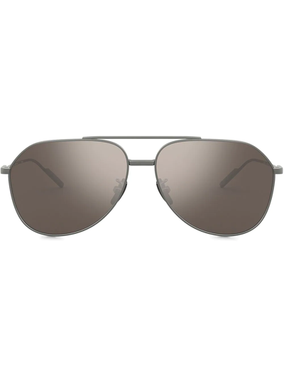 Shop Dolce & Gabbana Mirrored Pilot-frame Sunglasses In Grey