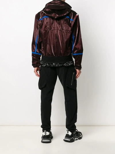 Shop Givenchy Oversized Contrasting Trim Jacket In Red